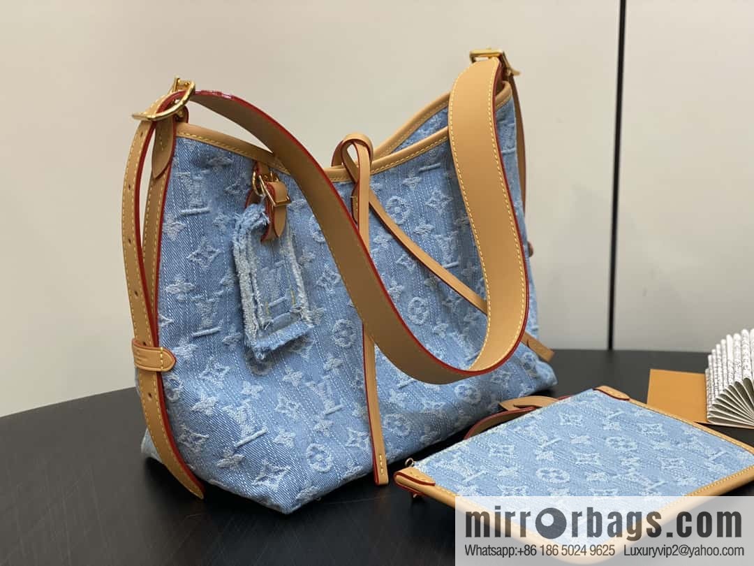 [Boutique‑grade] M11462 light blue denim shopping bag series Carryall handbag CarryAll medium handbag