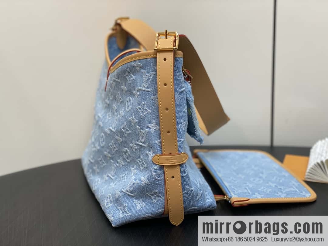 [Boutique‑grade] M11462 light blue denim shopping bag series Carryall handbag CarryAll medium handbag