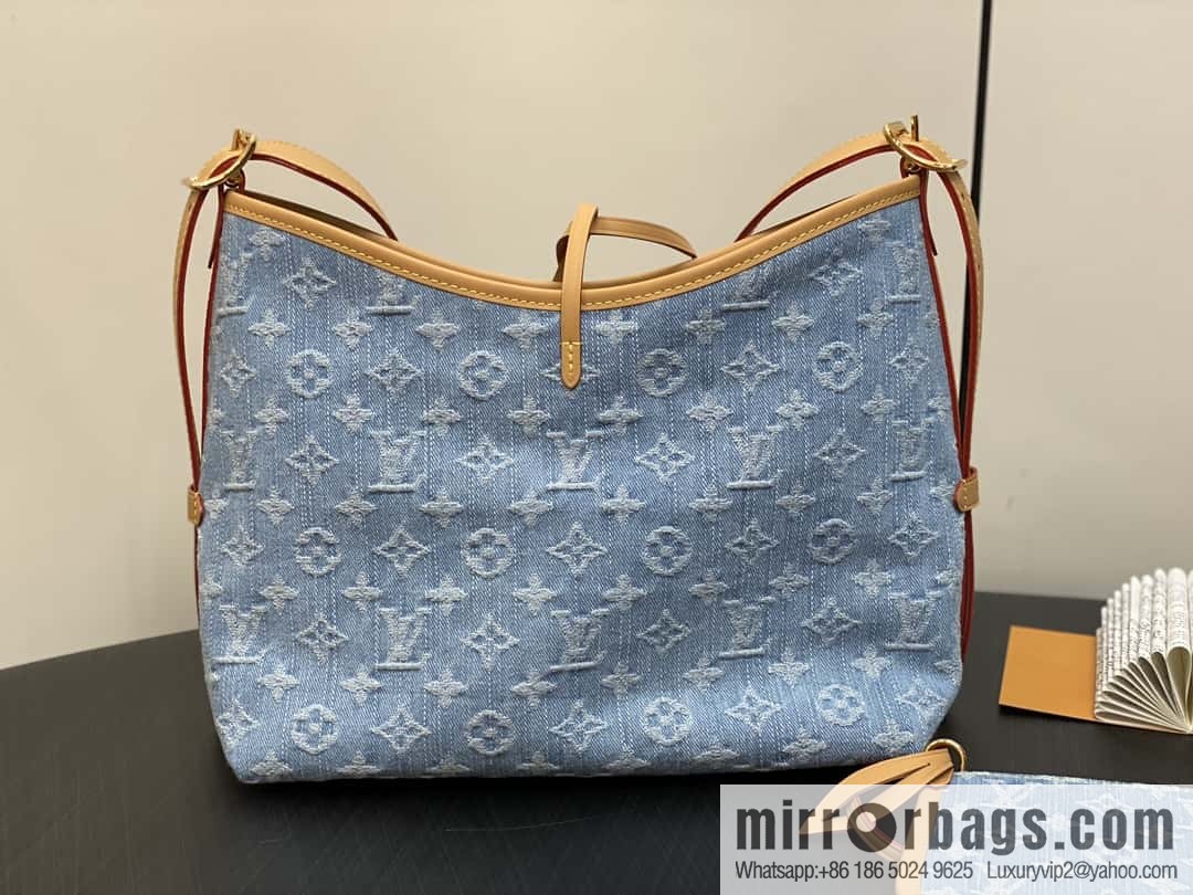 [Boutique‑grade] M11462 light blue denim shopping bag series Carryall handbag CarryAll medium handbag