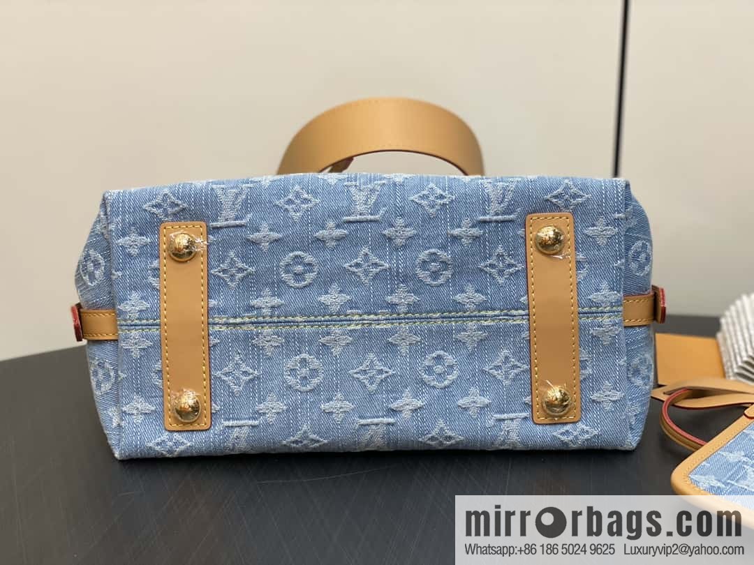 [Boutique‑grade] M11462 light blue denim shopping bag series Carryall handbag CarryAll medium handbag