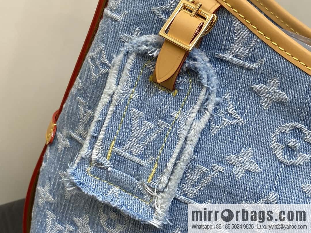[Boutique‑grade] M11462 light blue denim shopping bag series Carryall handbag CarryAll medium handbag