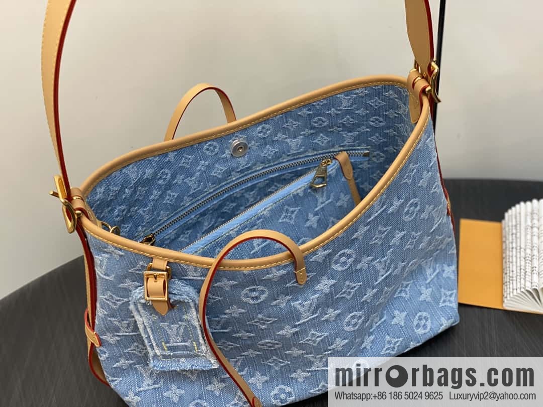 [Boutique‑grade] M11462 light blue denim shopping bag series Carryall handbag CarryAll medium handbag