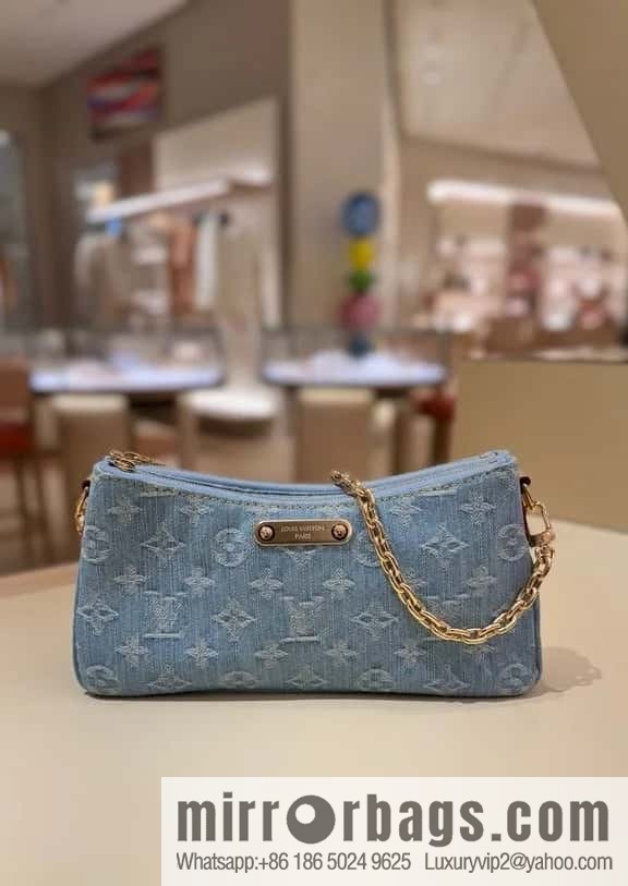 [Premium‑quality] M83532 light blue denim chain strap armpit bag series Liv Pochette handbag