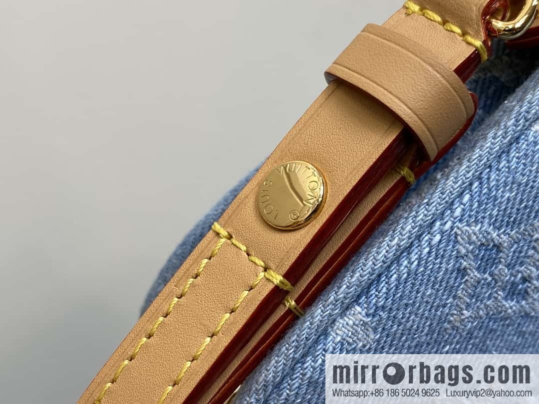 [Premium‑quality] M83532 light blue denim chain strap armpit bag series Liv Pochette handbag