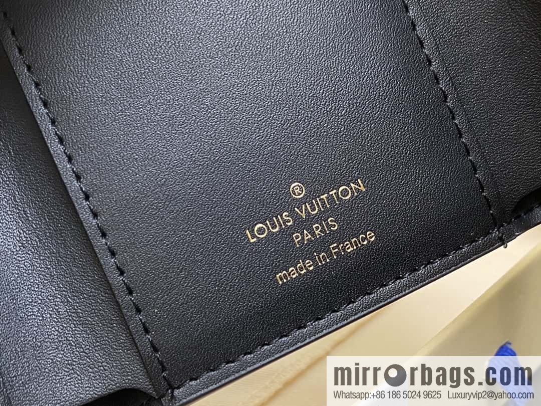 [Boutique‑grade] M82764 black full leather tri-fold wallet series Capucines wallet M82764 82835 white (floral)