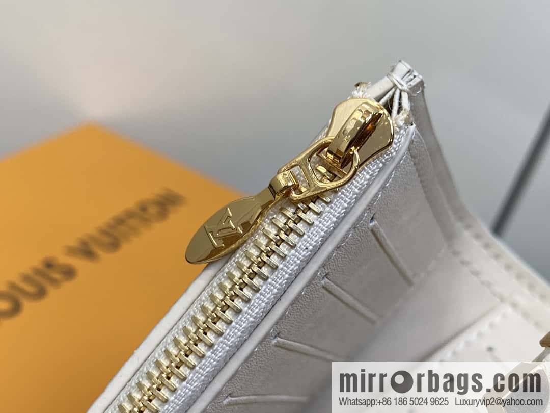 [Boutique‑grade] M82764 black full leather tri-fold wallet series Capucines wallet M82764 82835 white (floral)