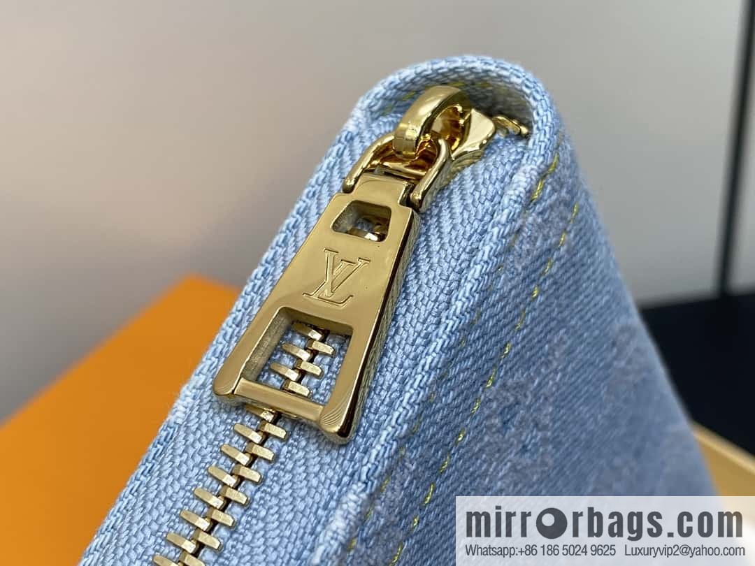 [Premium‑quality] M82958 light blue denim, single zipper wallet series zippy zipper wallet (denim)