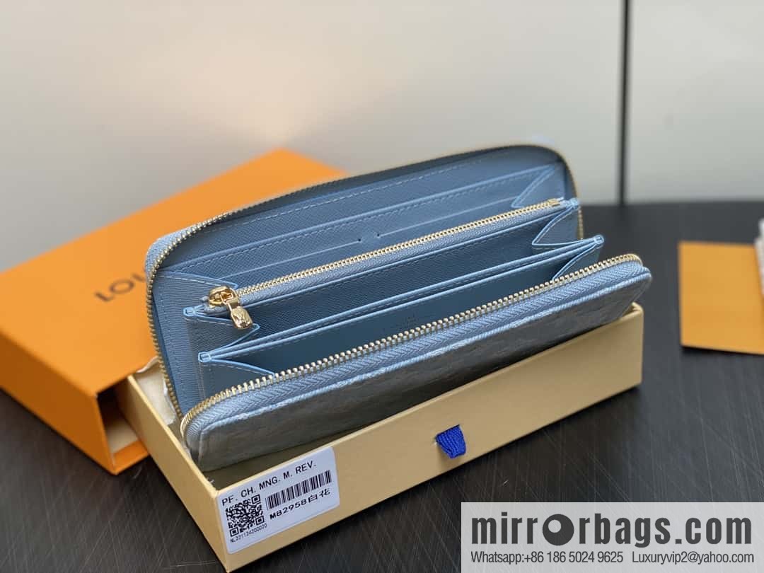 [Premium‑quality] M82958 light blue denim, single zipper wallet series zippy zipper wallet (denim)