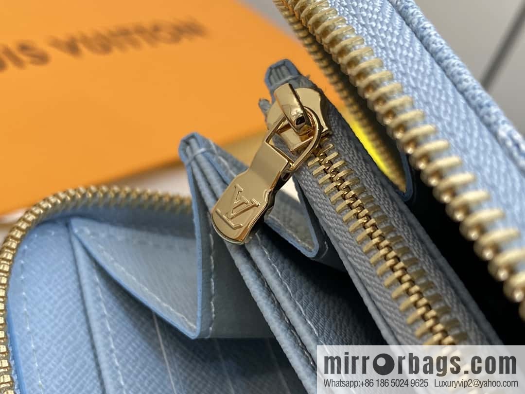 [Premium‑quality] M82958 light blue denim, single zipper wallet series zippy zipper wallet (denim)