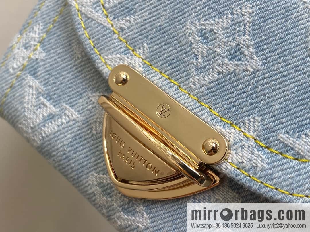 [Boutique‑grade] M82959 light blue denim tri-fold wallet series Victorine wallet (denim denim)