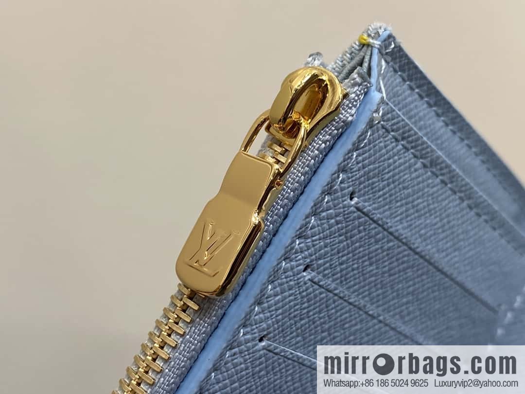 [Boutique‑grade] M82959 light blue denim tri-fold wallet series Victorine wallet (denim denim)