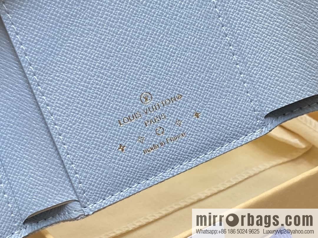 [Boutique‑grade] M82959 light blue denim tri-fold wallet series Victorine wallet (denim denim)