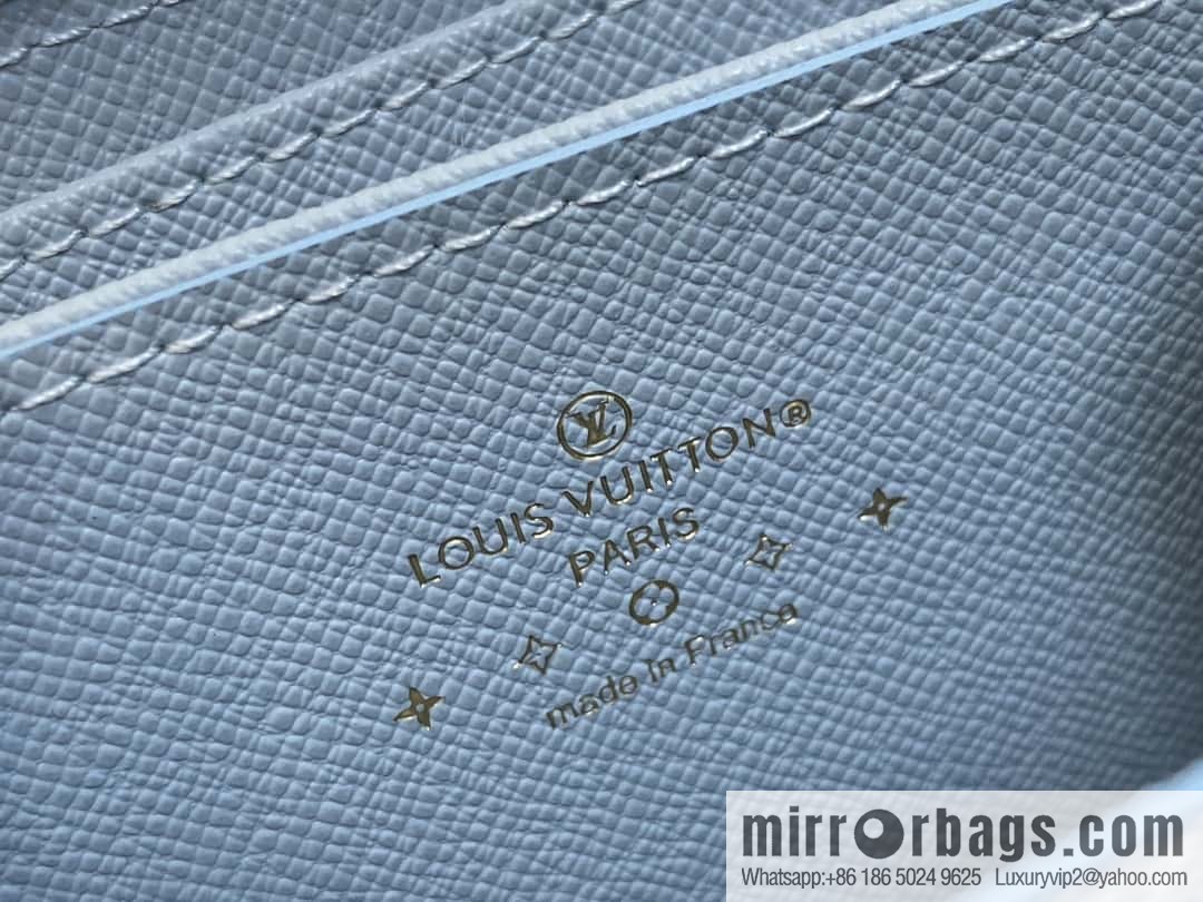 [Premium‑quality] M82957 light blue denim, single zipper wallet series Zippy zero wallet wallet (Denning denim)