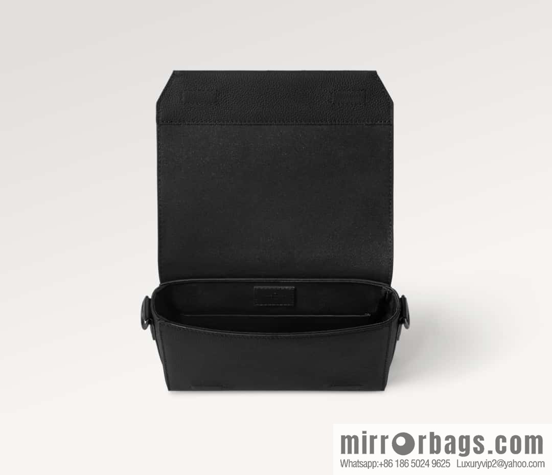 [Premium‑quality] M24769 black full leather men's bag messenger bag series Takeoff small Aer messenger bag M25125 M24769