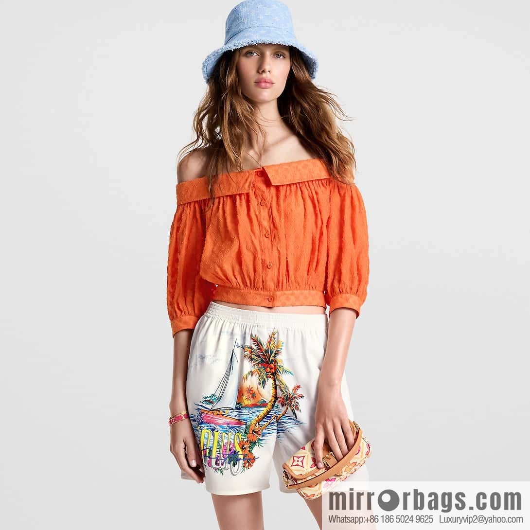 [Boutique‑grade] M83621 rose red printed mini baguette bag Nano Diane baguette handbag, rose red (2024 summer) By the Pool summer series