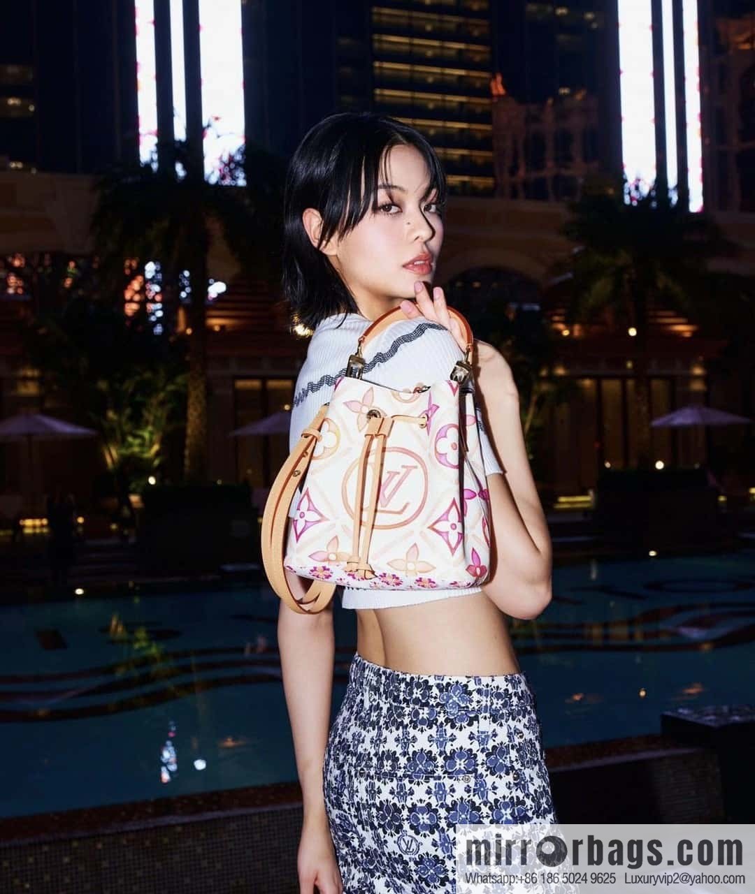 [Premium‑quality] M25315 rose red printed small bucket bag series Néonoé BB handbag (summer 2024)