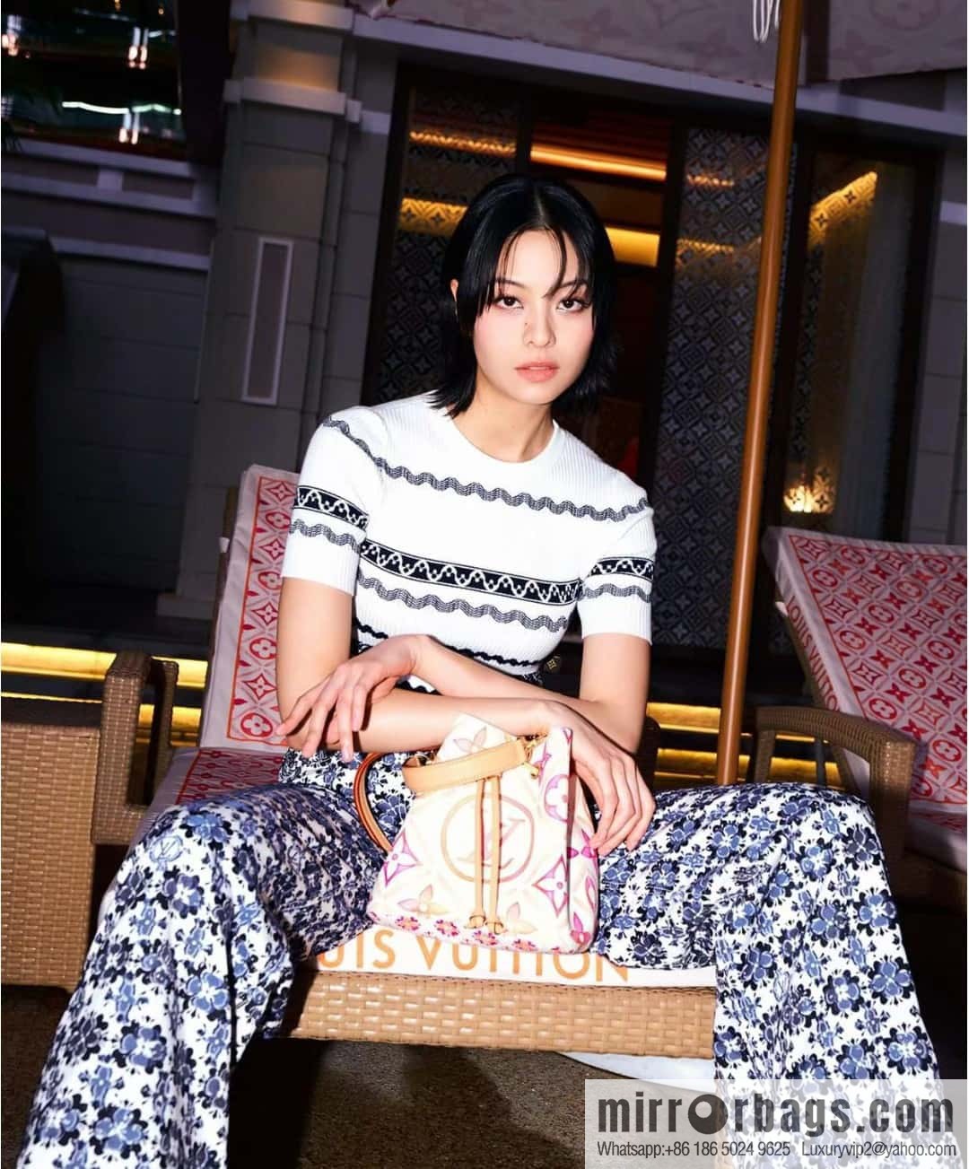 [Premium‑quality] M25315 rose red printed small bucket bag series Néonoé BB handbag (summer 2024)