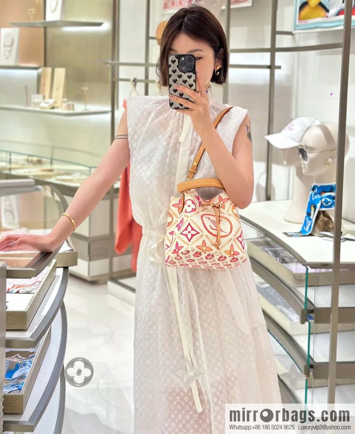 [Premium‑quality] M25315 rose red printed small bucket bag series Néonoé BB handbag (summer 2024)