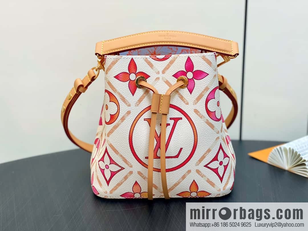 [Premium‑quality] M25315 rose red printed small bucket bag series Néonoé BB handbag (summer 2024)