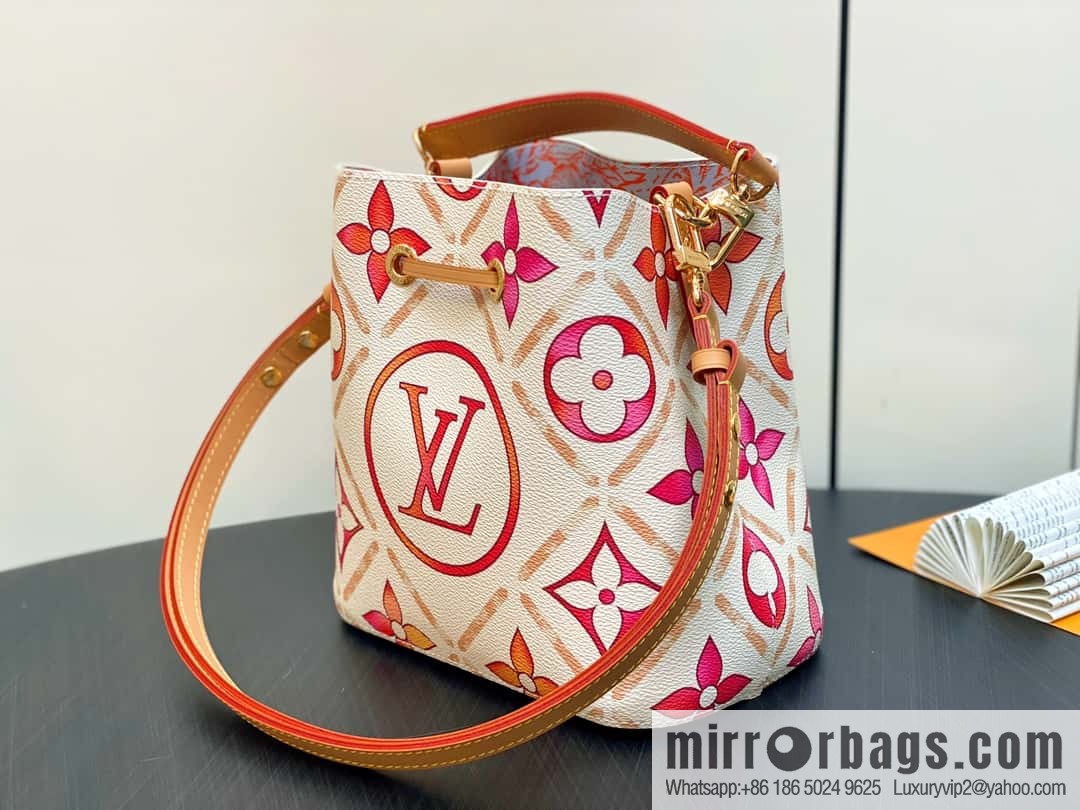 [Premium‑quality] M25315 rose red printed small bucket bag series Néonoé BB handbag (summer 2024)
