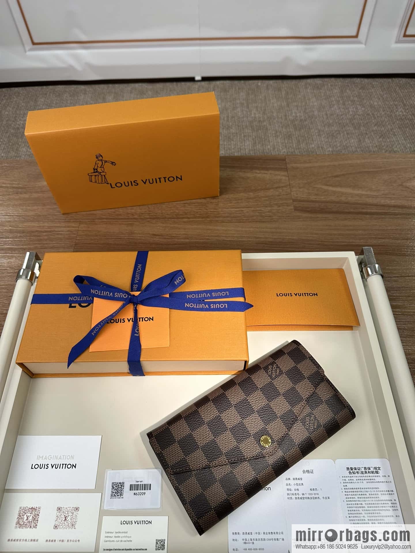 LV SARAH wallet N63209 Premium