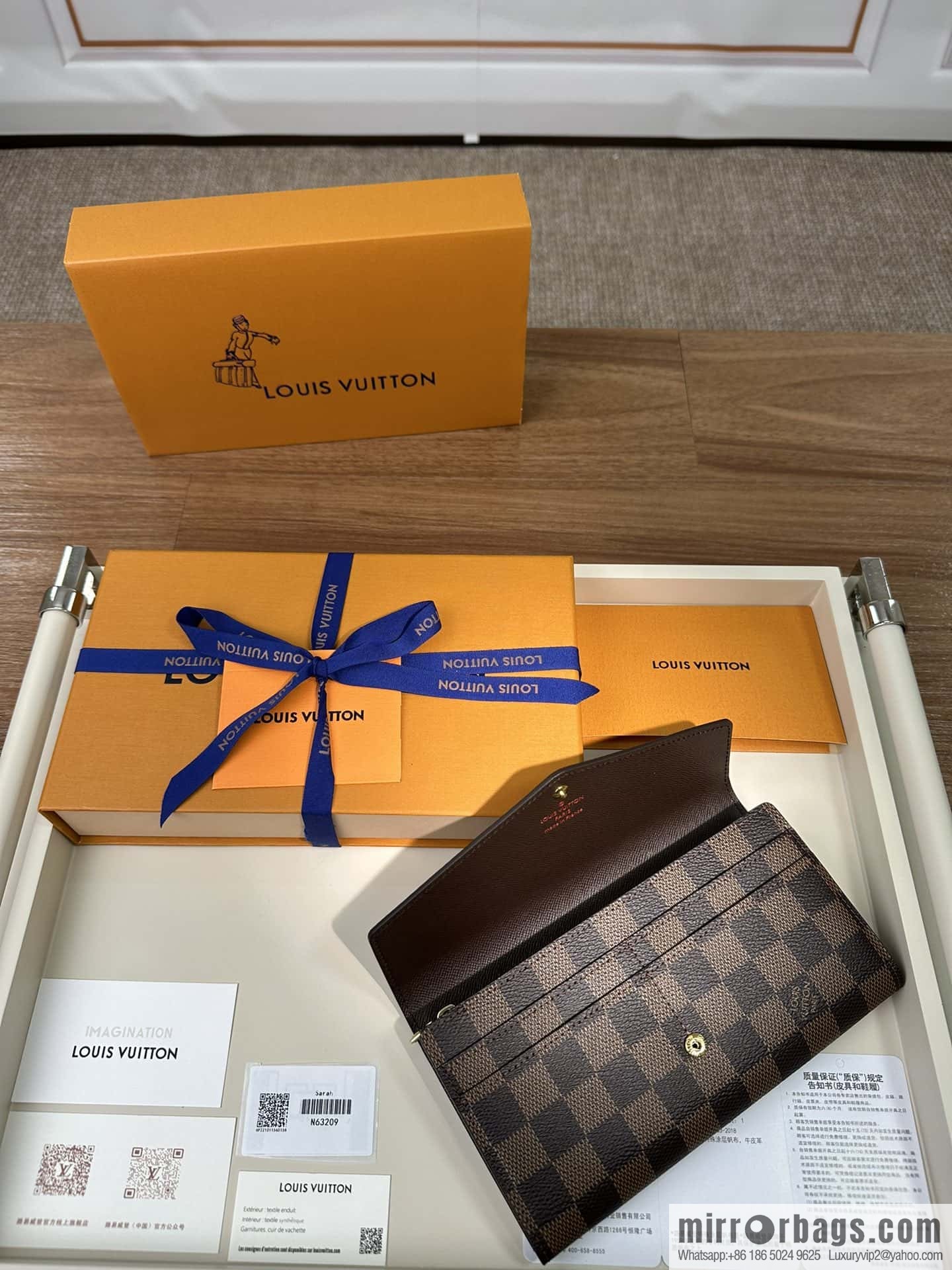 LV SARAH wallet N63209 Premium
