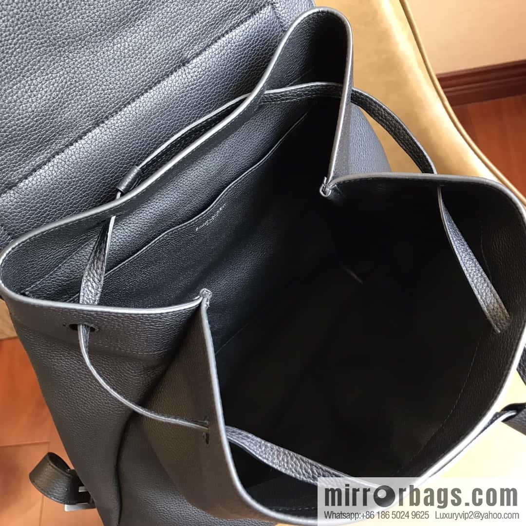 YSL black grain leather SAC DE JOUR SOUPLE backpack 480585