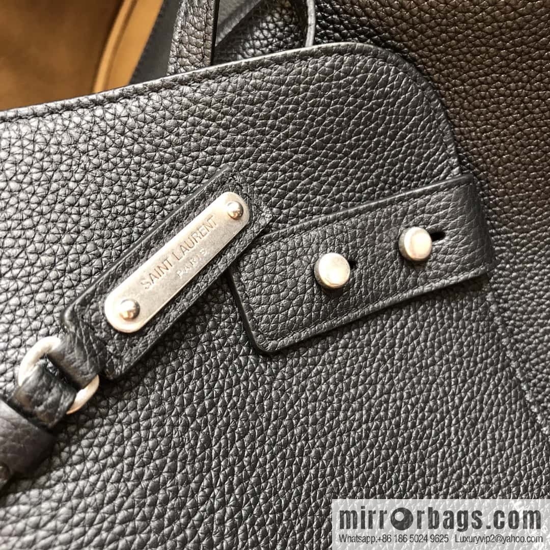 YSL black grain leather SAC DE JOUR SOUPLE backpack 480585