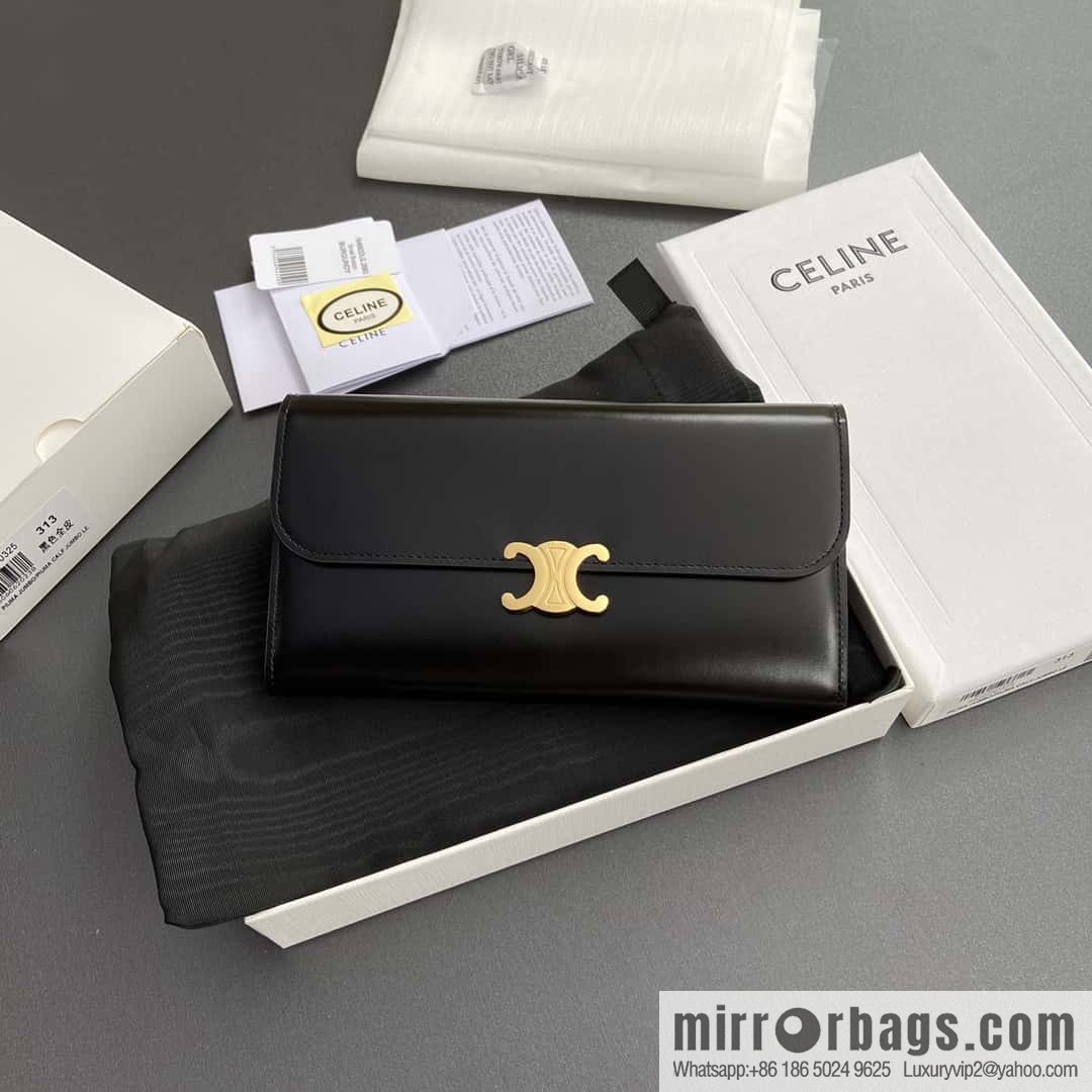 CELINE TRIOMPHE shiny cow leather (fabric) wallet 10E313DPV.38NO 312