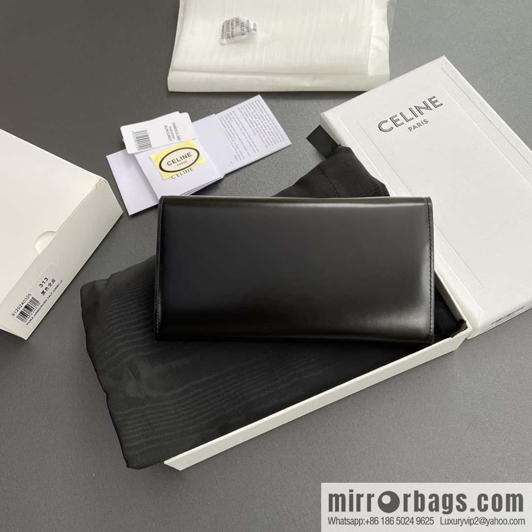 CELINE TRIOMPHE shiny cow leather (fabric) wallet 10E313DPV.38NO 312