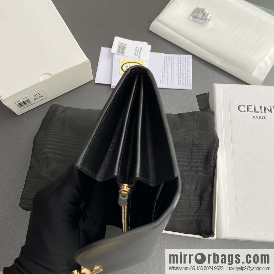 CELINE TRIOMPHE shiny cow leather (fabric) wallet 10E313DPV.38NO 312