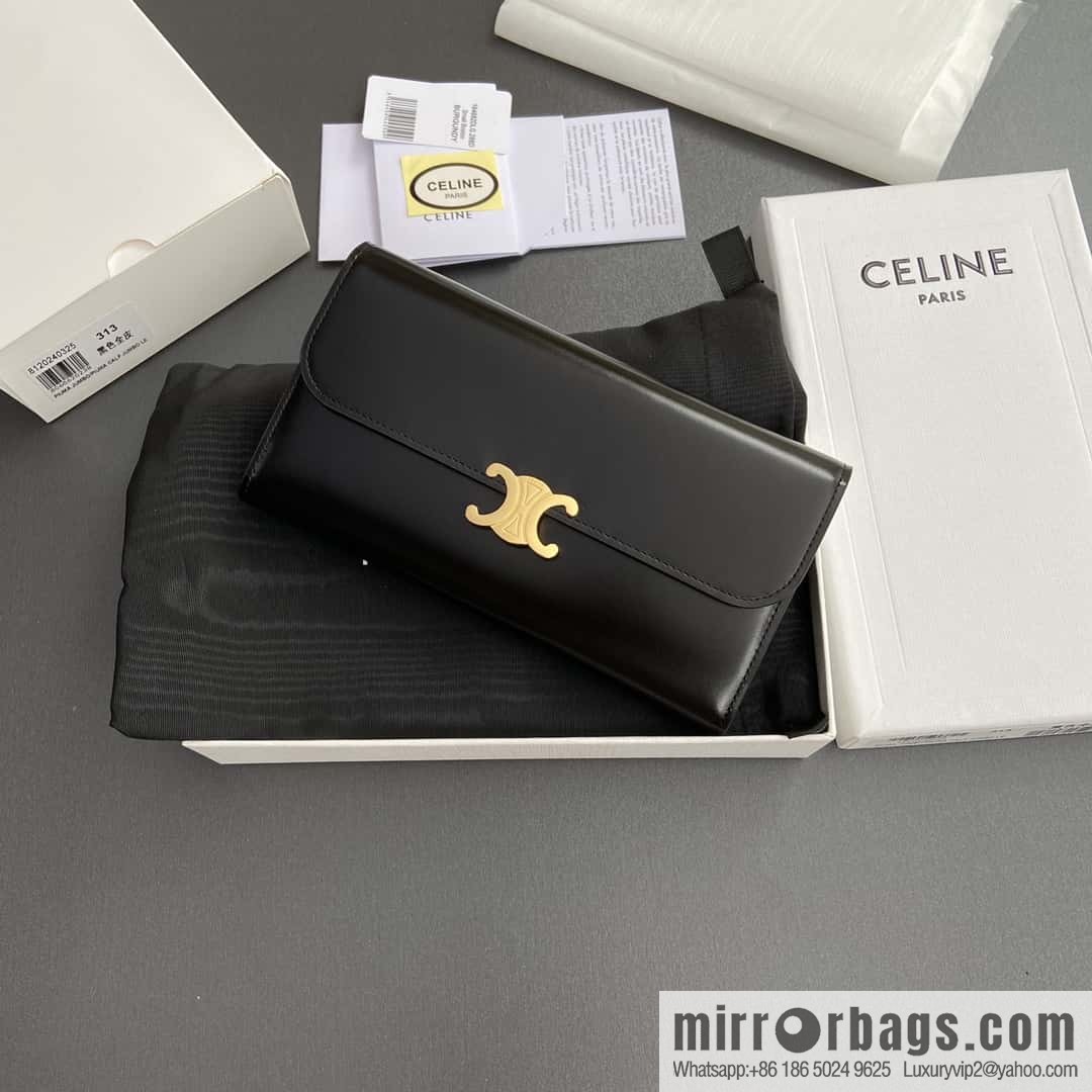 CELINE TRIOMPHE shiny cow leather (fabric) wallet 10E313DPV.38NO 312