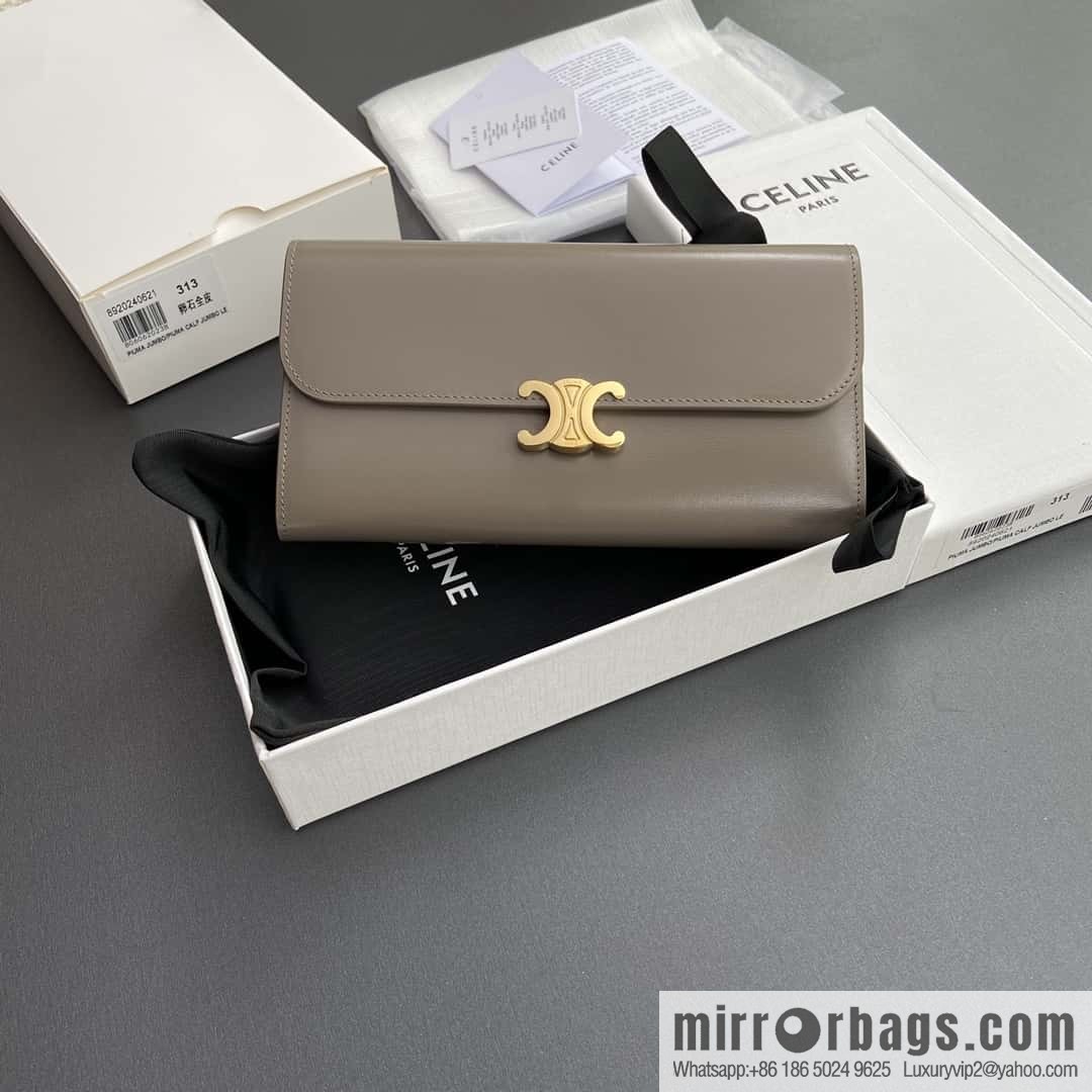CELINE TRIOMPHE shiny cow leather (fabric) wallet 10E313DPV.38NO 312