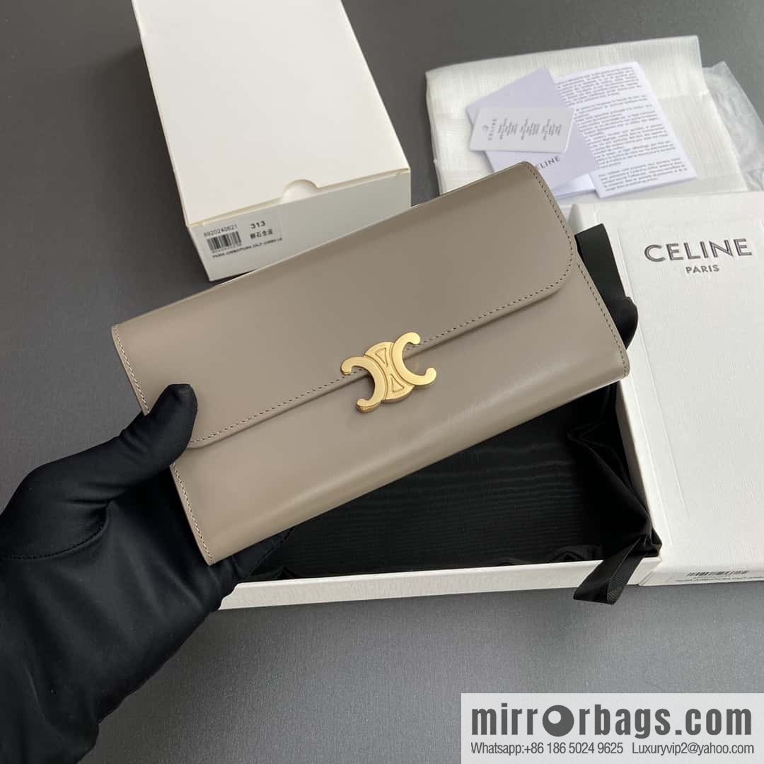 CELINE TRIOMPHE shiny cow leather (fabric) wallet 10E313DPV.38NO 312