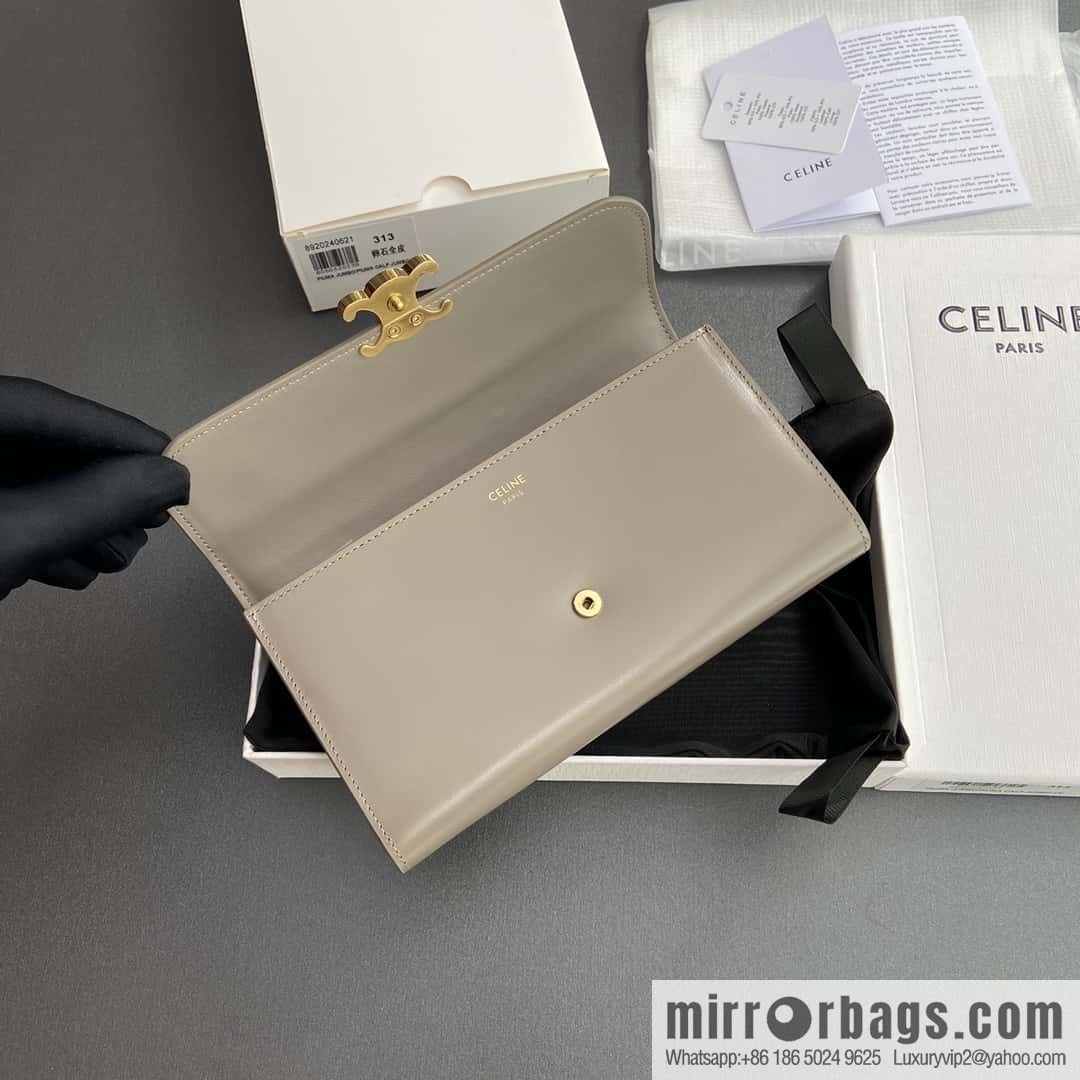 CELINE TRIOMPHE shiny cow leather (fabric) wallet 10E313DPV.38NO 312