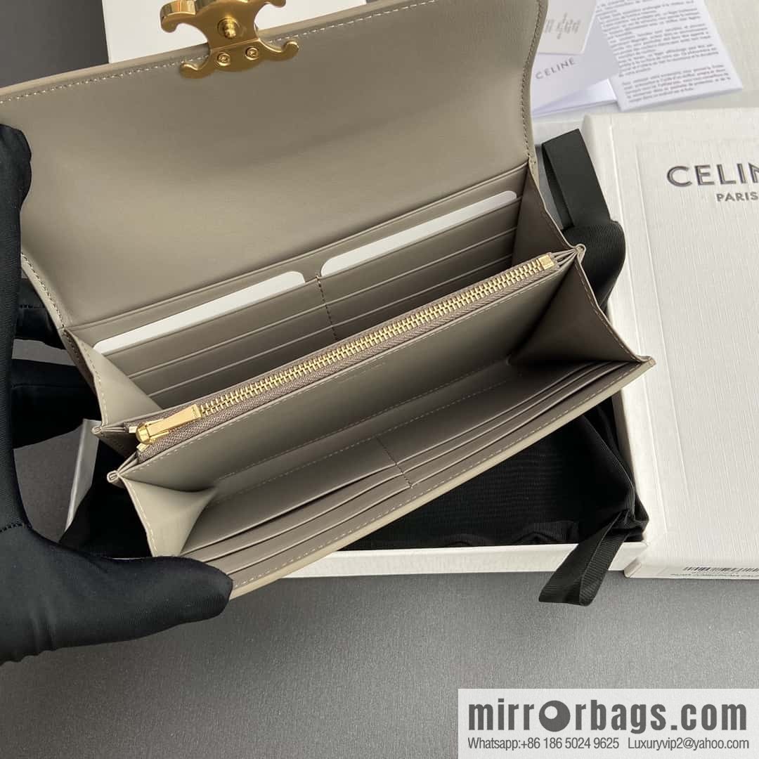 CELINE TRIOMPHE shiny cow leather (fabric) wallet 10E313DPV.38NO 312