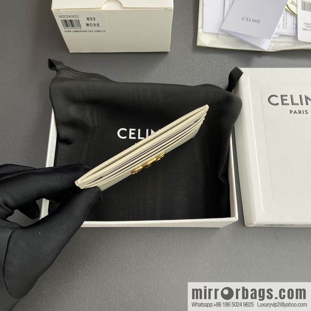 CELINE TRIOMPHE glossy cow leather (fabric) card holder 10L832CQH.04LU833