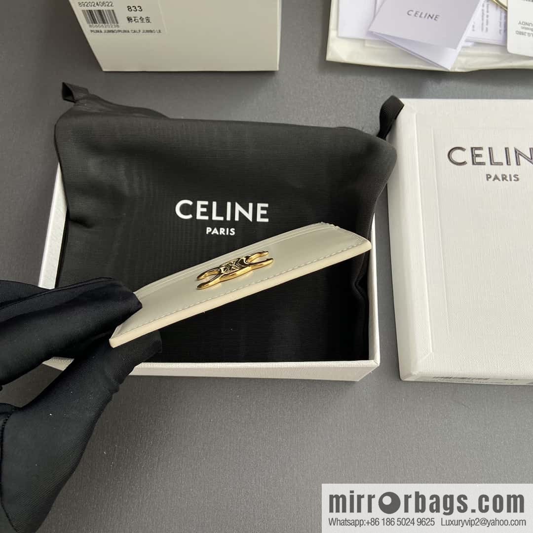 CELINE TRIOMPHE glossy cow leather (fabric) card holder 10L832CQH.04LU833