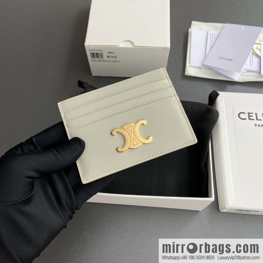 CELINE TRIOMPHE glossy cow leather (fabric) card holder 10L832CQH.04LU833