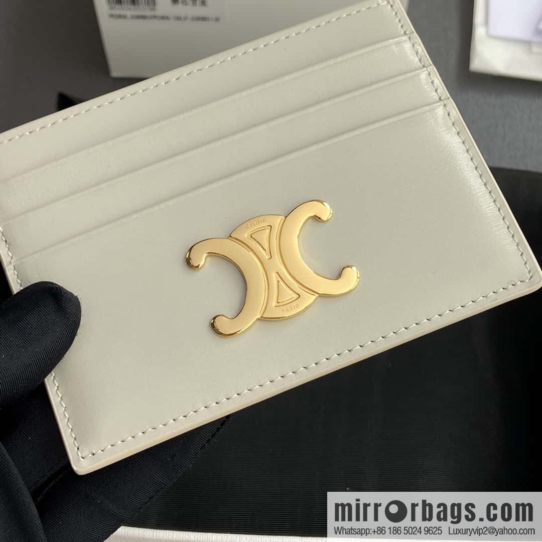 CELINE TRIOMPHE glossy cow leather (fabric) card holder 10L832CQH.04LU833