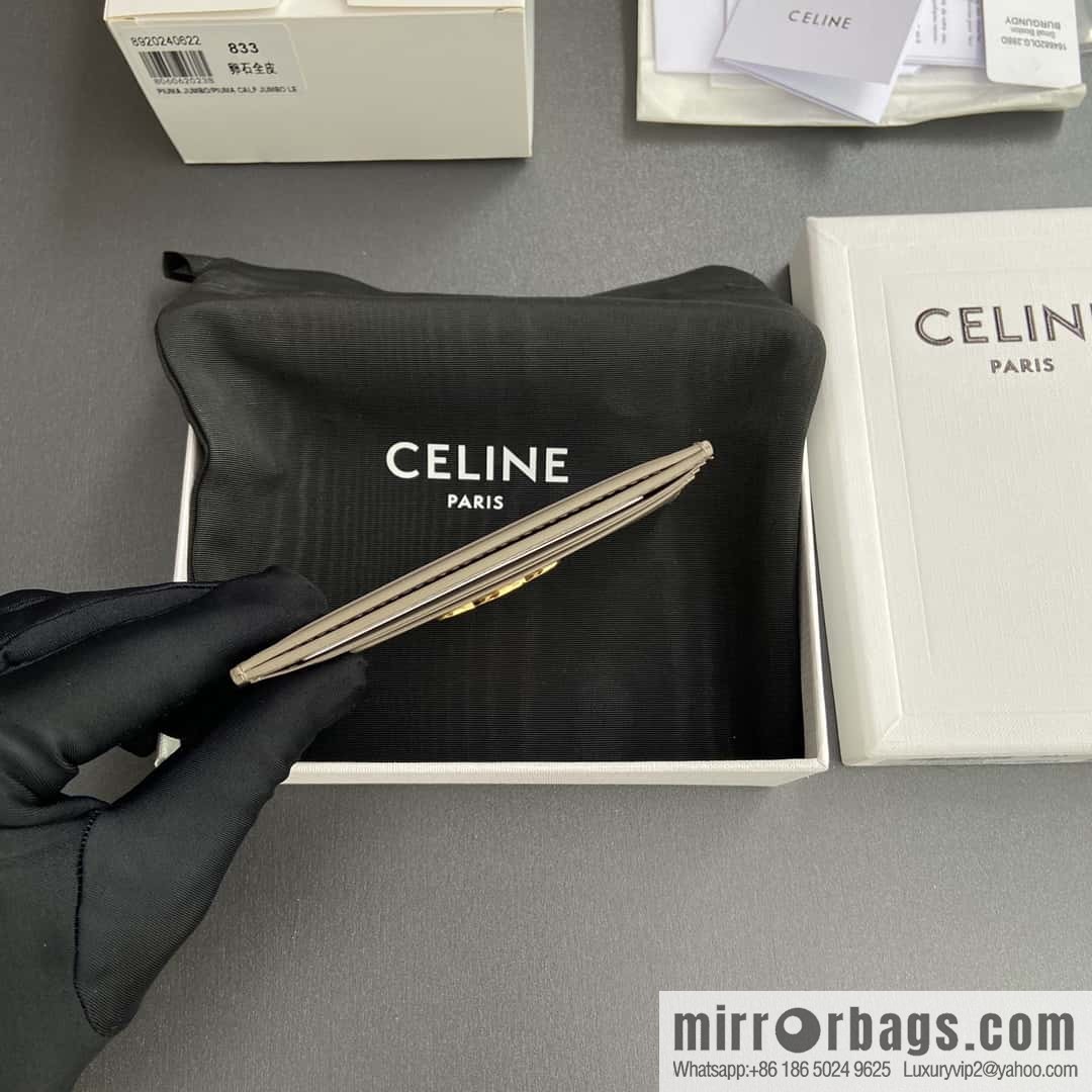 CELINE TRIOMPHE glossy cow leather (fabric) card holder 10L832CQH.04LU833