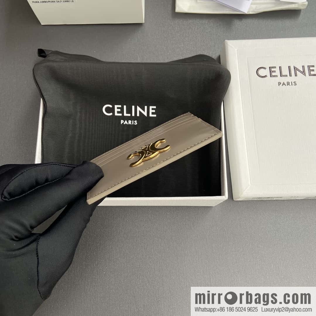 CELINE TRIOMPHE glossy cow leather (fabric) card holder 10L832CQH.04LU833