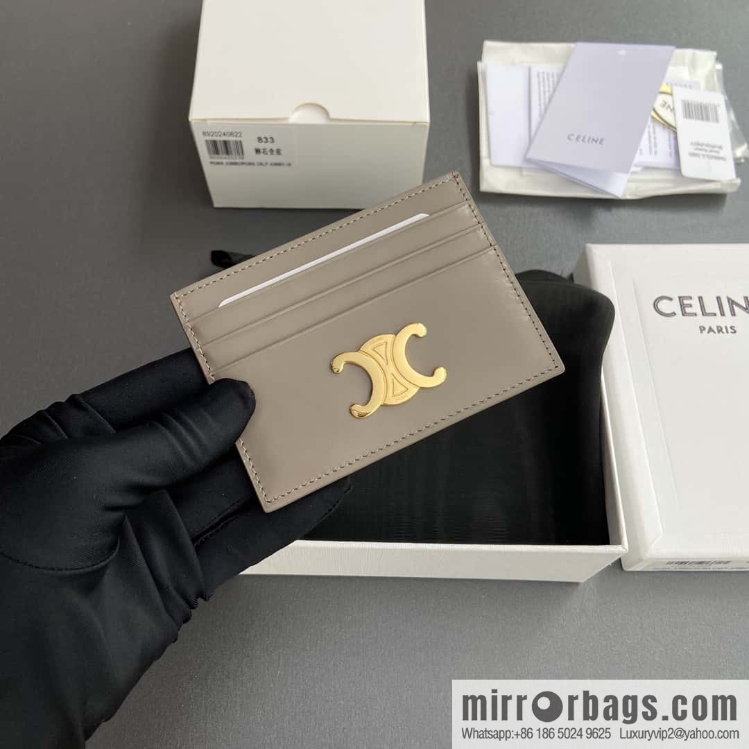 CELINE TRIOMPHE glossy cow leather (fabric) card holder 10L832CQH.04LU833