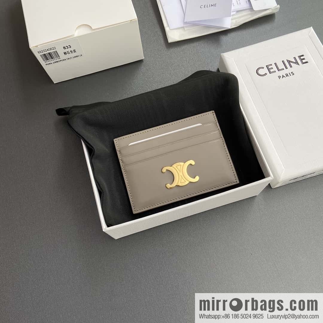 CELINE TRIOMPHE glossy cow leather (fabric) card holder 10L832CQH.04LU833