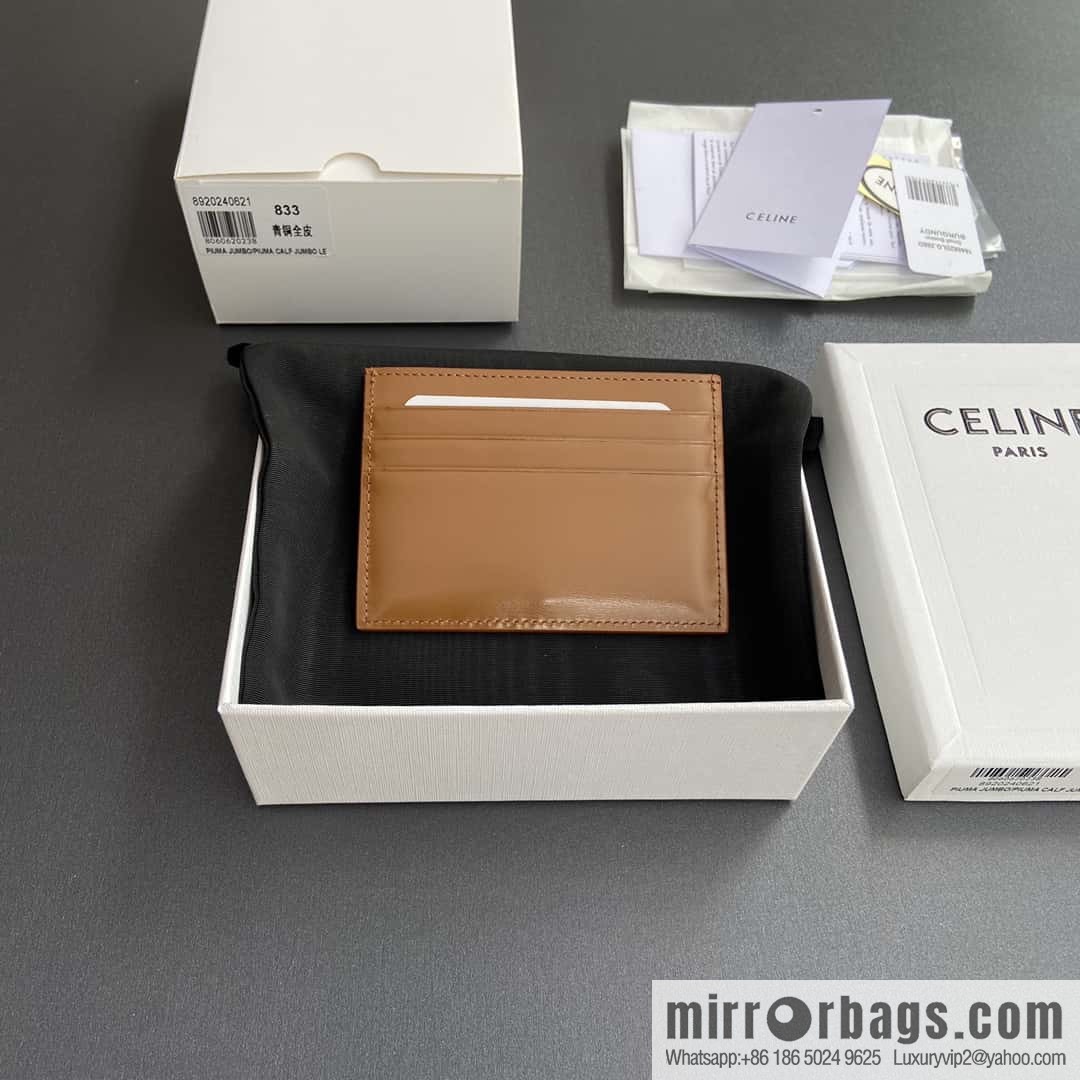 CELINE TRIOMPHE glossy cow leather (fabric) card holder 10L832CQH.04LU833