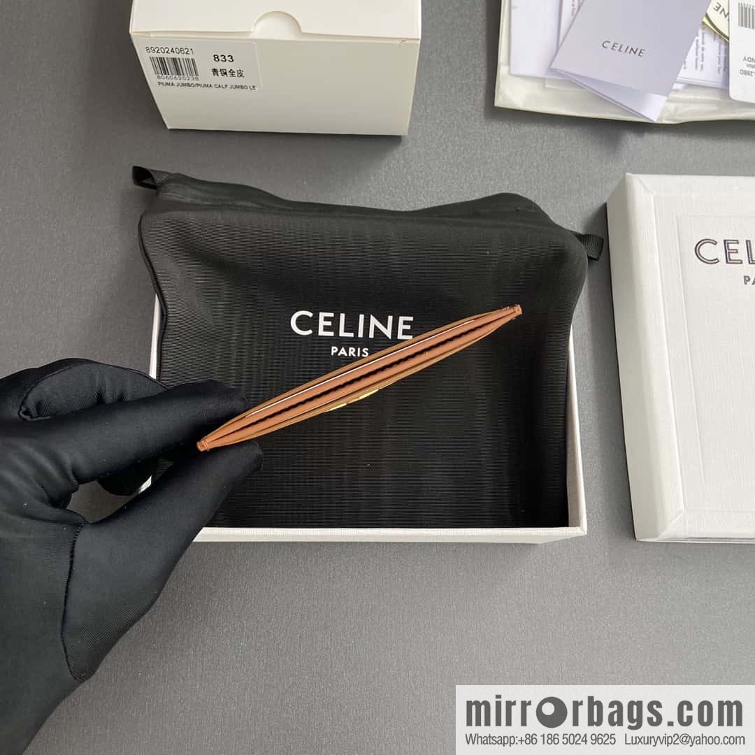 CELINE TRIOMPHE glossy cow leather (fabric) card holder 10L832CQH.04LU833