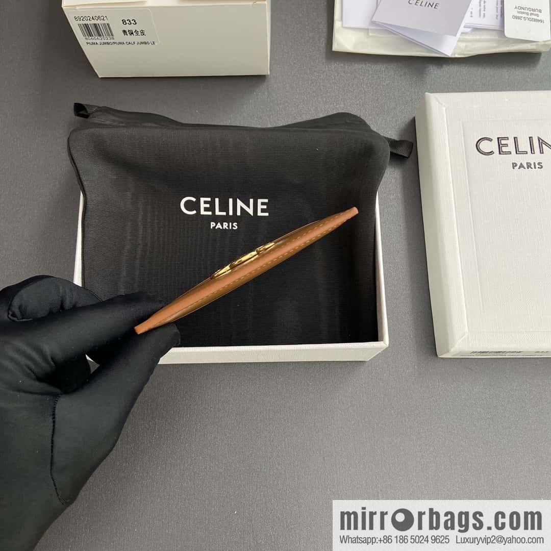 CELINE TRIOMPHE glossy cow leather (fabric) card holder 10L832CQH.04LU833