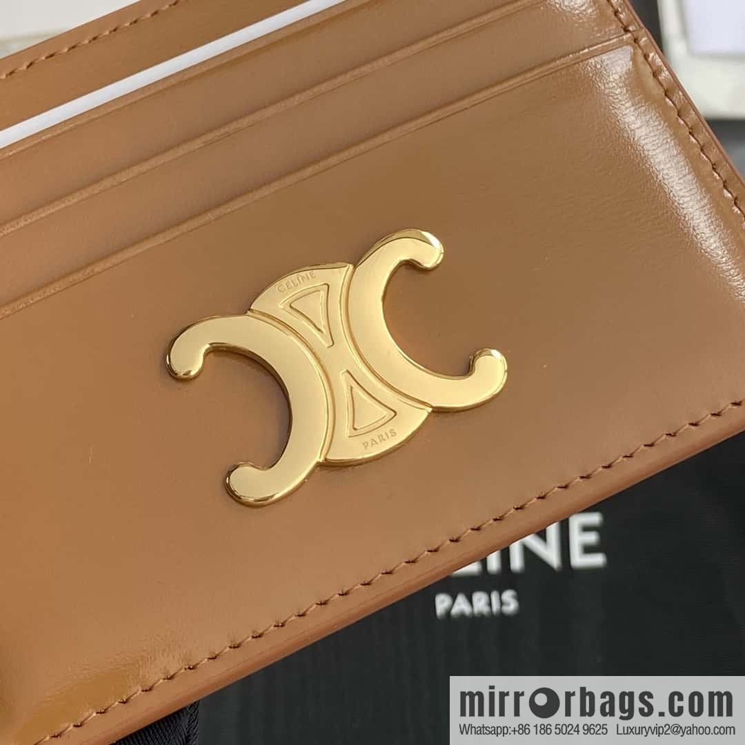 CELINE TRIOMPHE glossy cow leather (fabric) card holder 10L832CQH.04LU833