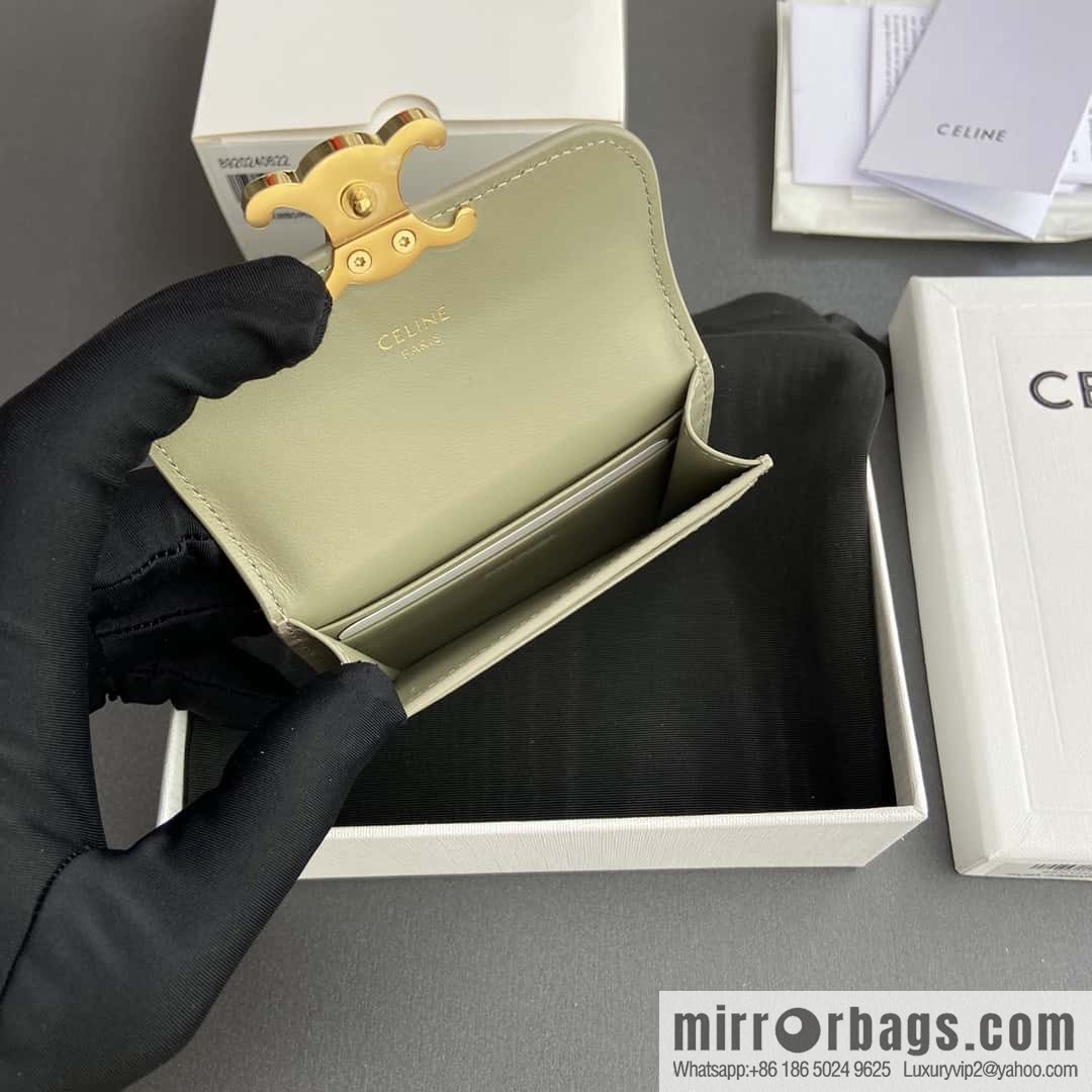 CELINE TRIOMPHE bright beef leather (fabric) flip card holder 10I 582 CPJ.04LU