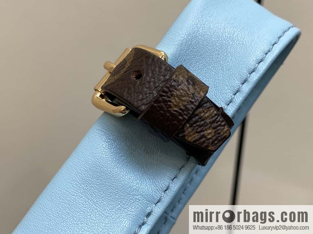 [Boutique‑grade] M11387 blue full leather (with little yellow duck) variable code chip version, small shopping bag series ATLANTIS BB handbag